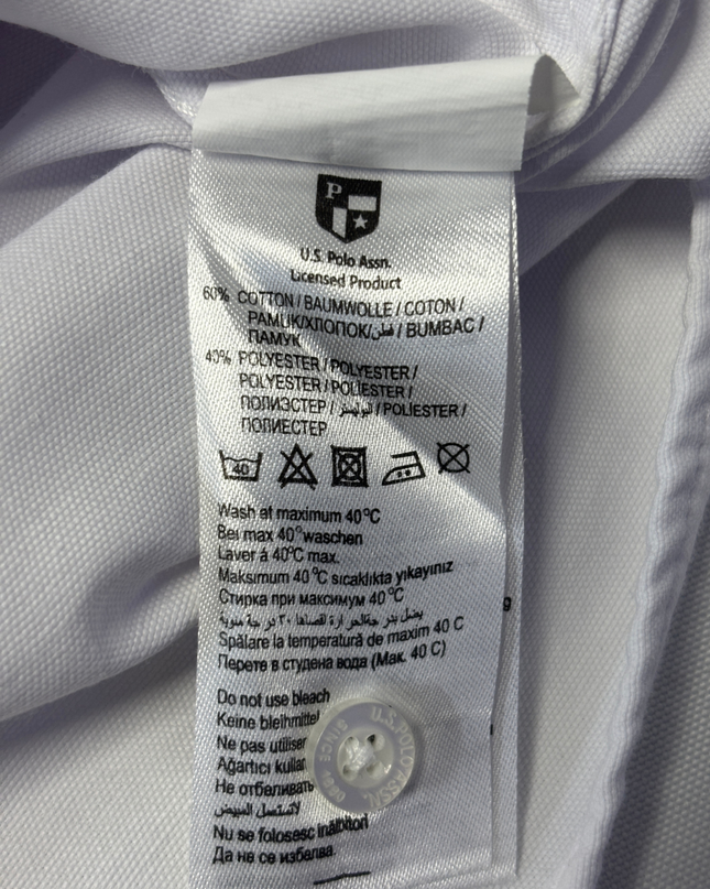 U.S. POLO ASSN. White Slim Fit Long Sleeve Button-Down Shirt