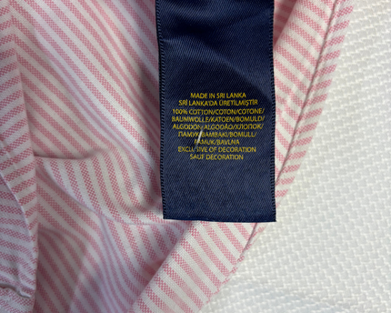 Ralph Lauren Pink Striped Custom Fit Oxford Shirt