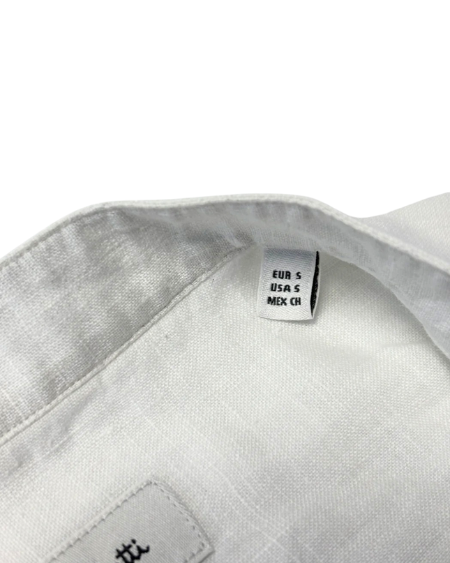 Massimo Dutti White Band Collar Shirt