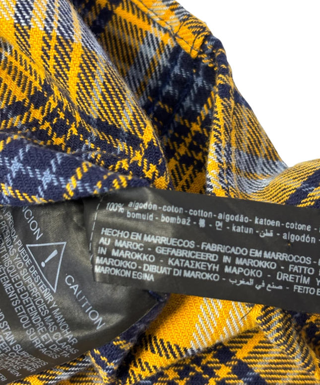Zara Yellow Plaid Relaxed Fit Sleeveless Flannel Shirt