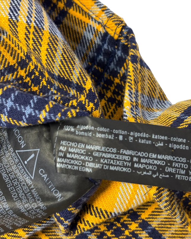 Zara Yellow Plaid Relaxed Fit Sleeveless Flannel Shirt