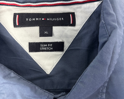 Tommy Hilfiger Blue Slim Fit Stretch Long Sleeve Shirt