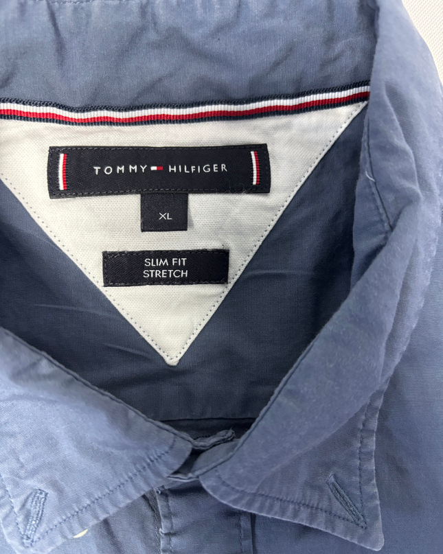 Tommy Hilfiger Blue Slim Fit Stretch Long Sleeve Shirt