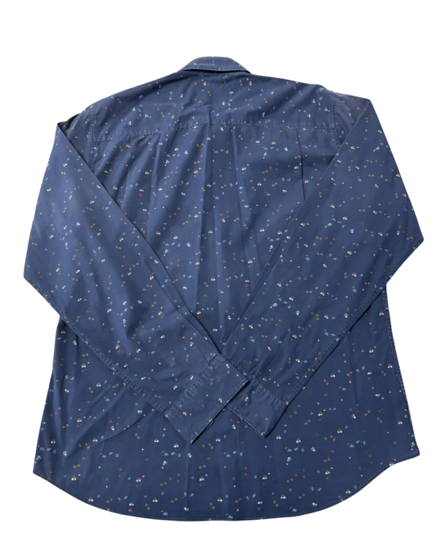 SPRINGFIELD Blue Printed Stretch Fit Long Sleeve Shirt