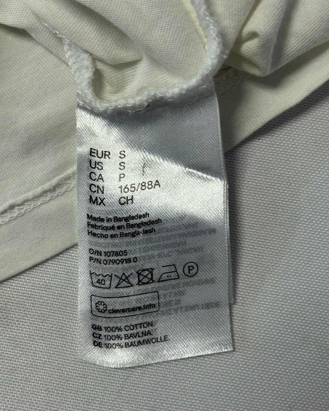H&M White Scoop Neck Cotton T-Shirt