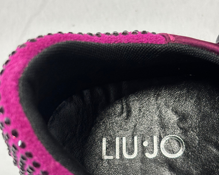 Liu Jo Purple Satin Ribbon and Crystal Embellished Sneakers