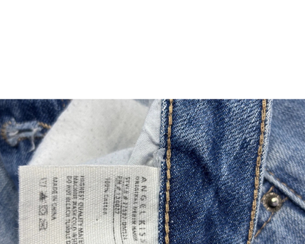 Angel Kiss Blue Distressed High-Rise Tapered Jeans