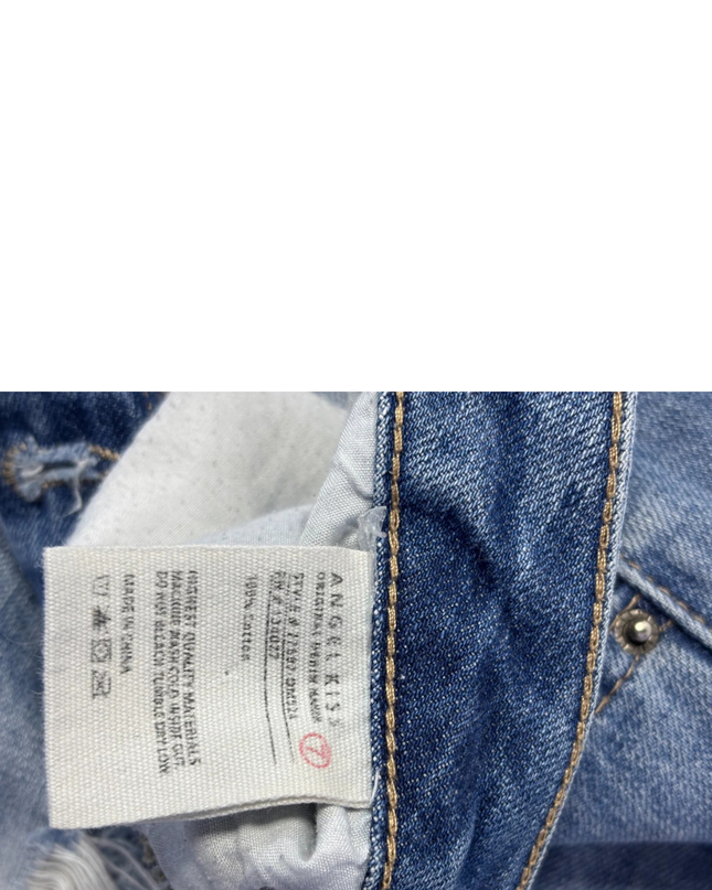 Angel Kiss Blue Distressed High-Rise Tapered Jeans