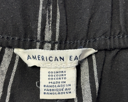 American Eagle Black Plaid Tapered Drawstring Pants