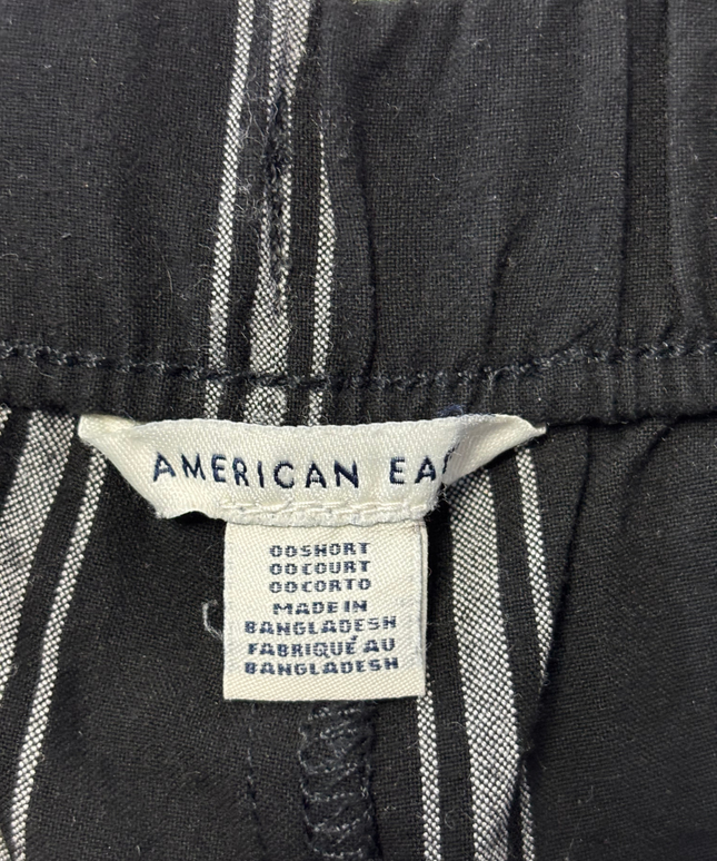 American Eagle Black Plaid Tapered Drawstring Pants