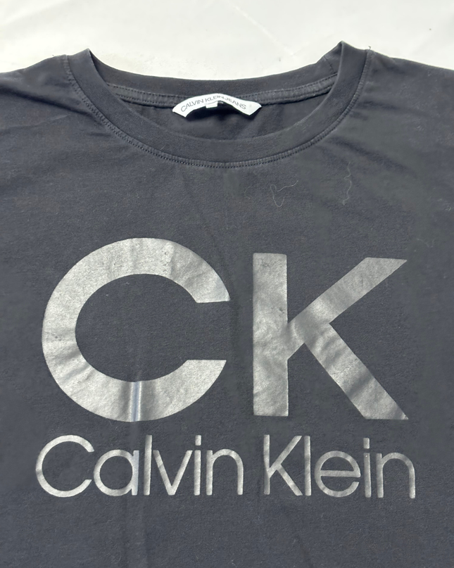 Calvin Klein Jeans Black Logo Graphic Crop Top