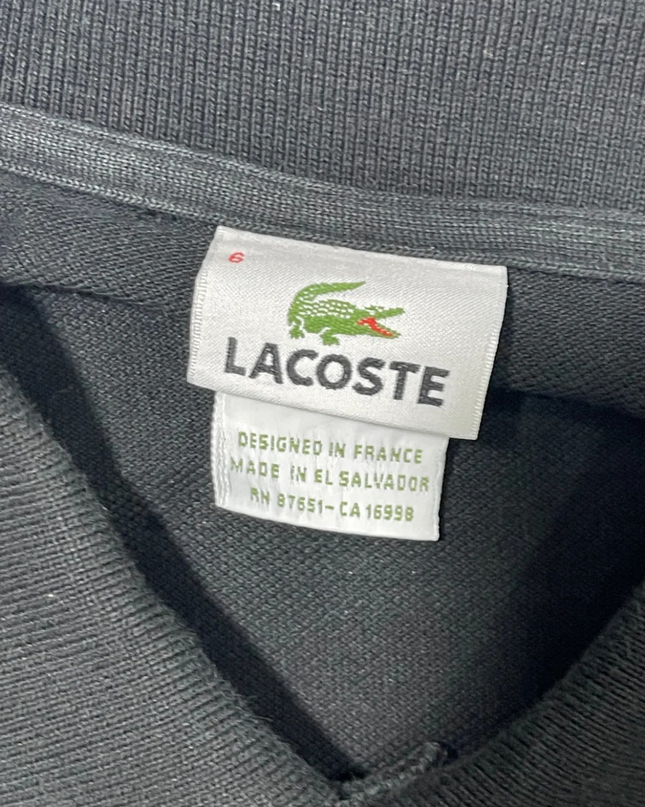 Lacoste Black Long-Sleeve Pique Polo Shirt