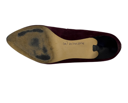 Franco Sarto Burgundy Suede Bow Accent Kitten Heels | With Box