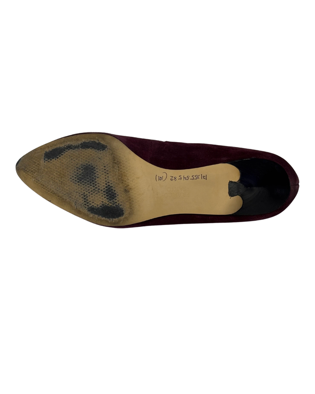 Franco Sarto Burgundy Suede Bow Accent Kitten Heels | With Box