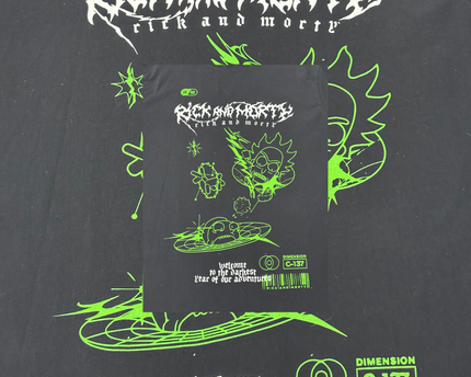Rick and Morty Black Adult Swim Graphic T-Shirt