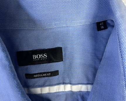 Boss Blue Regular Fit Long Sleeve Dress Shirt