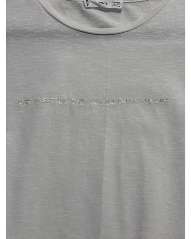 MNG White Sleeveless Tie-Front Top