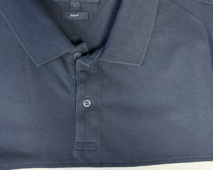 Tommy Hilfiger Navy Blue Colorblock Stripe Polo Shirt