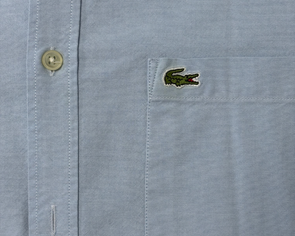 Lacoste Regular Fit Light Blue Short-Sleeve Oxford Shirt