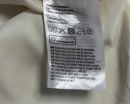 H&M Cream Satin-Finish Button-Down Shirt