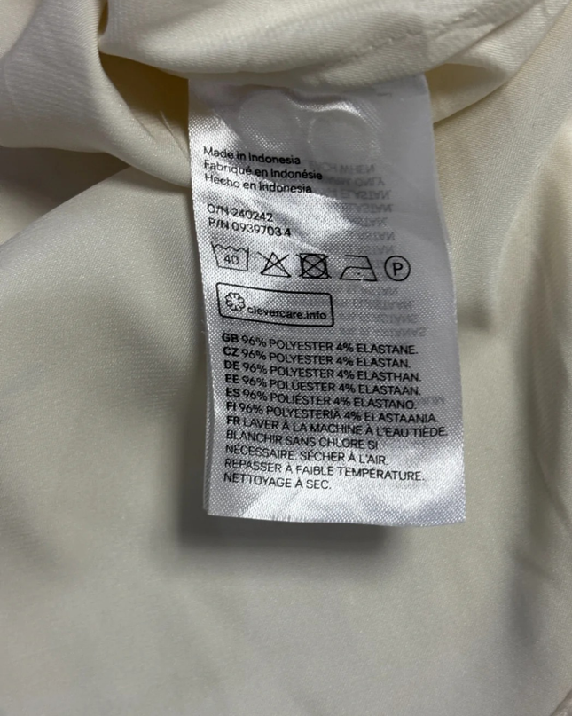 H&M Cream Satin-Finish Button-Down Shirt