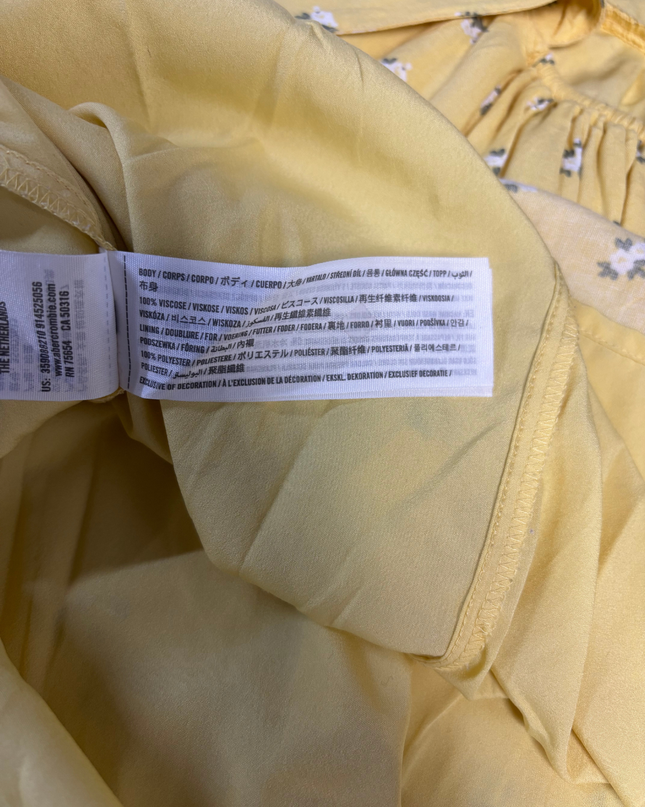 Hollister Yellow Floral Ruffle Mini Dress