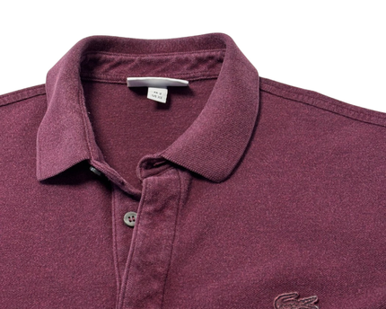 Lacoste Burgundy Regular Fit Short Sleeve Pique Polo Shirt