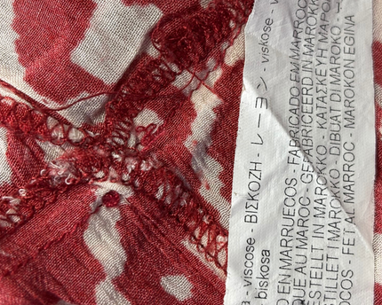 Zara Red Ikat Print Tiered Mini Dress