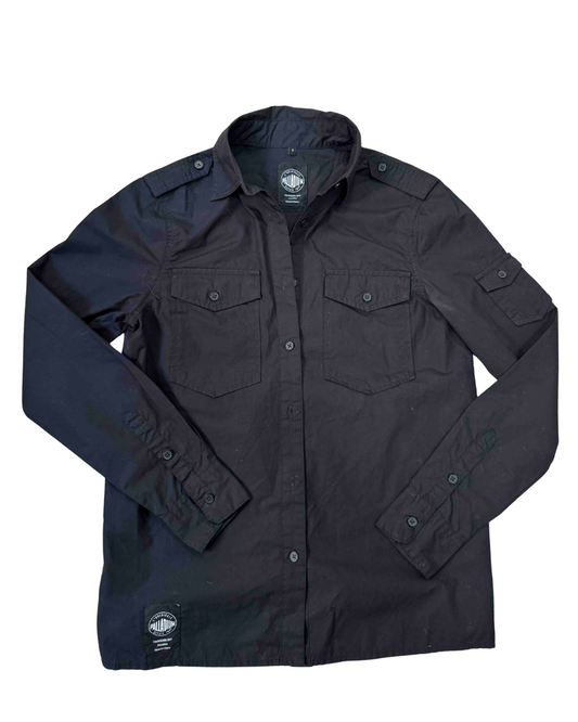 Palladium Utility Military Black Long-Sleeve Button-Up Shirt - XS