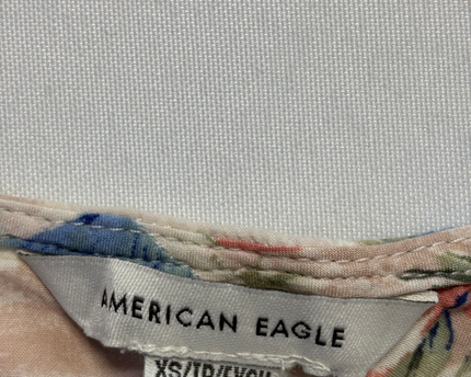 American Eagle Multicolor Tropical Print Button-Front Bodysuit