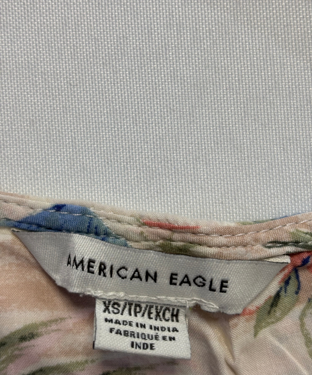 American Eagle Multicolor Tropical Print Button-Front Bodysuit