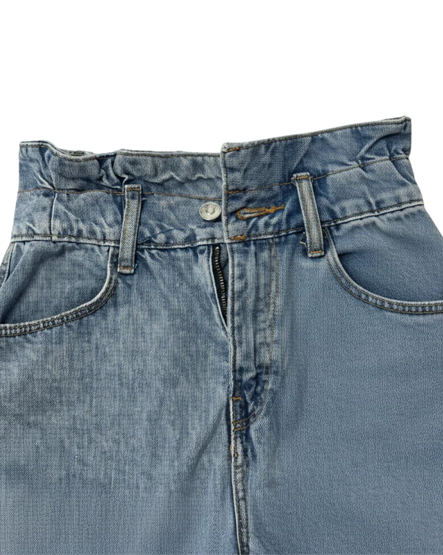 H&M Divided Blue Denim Paperbag Mini Skirt