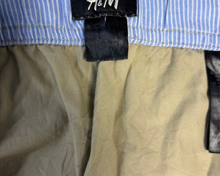 H&M Khaki Elastic Waist Utility Cotton Skirt