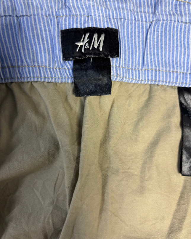H&M Khaki Elastic Waist Utility Cotton Skirt