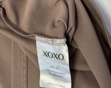 XOXO Brown Scoop Neck Long Sleeve Top