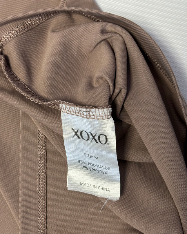 XOXO Brown Scoop Neck Long Sleeve Top