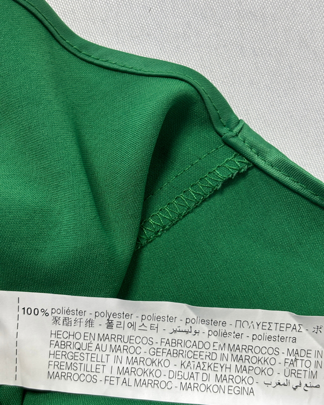Zara Green Ruffle Front Satin Finish Blouse