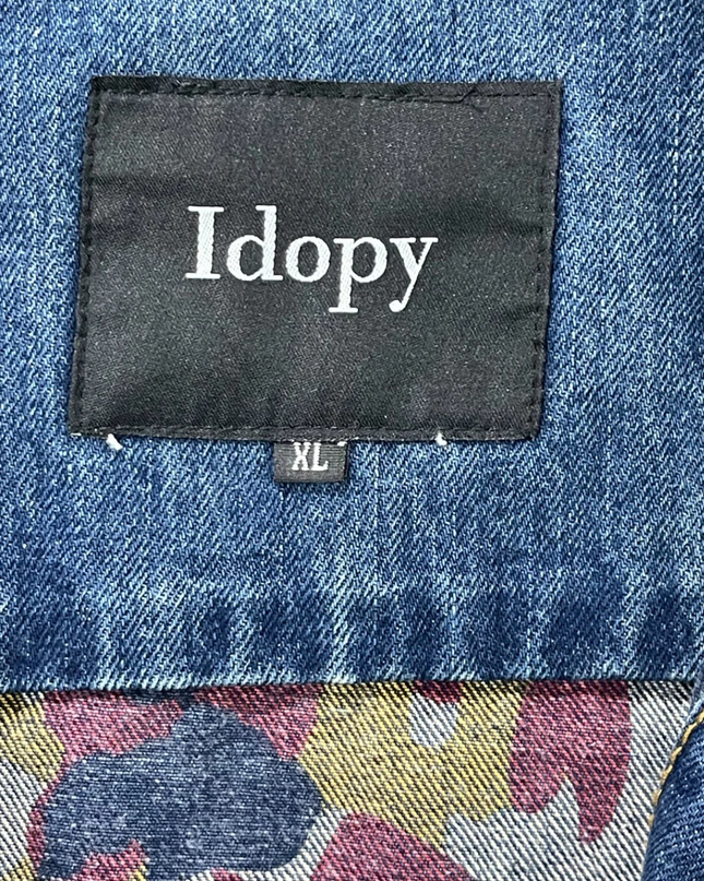 Idopy Blue Distressed Denim Jacket with NASA and PAX Patches