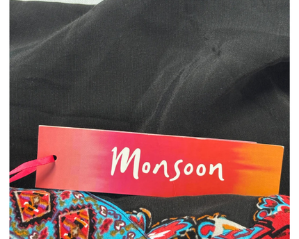 Monsoon Black Embroidered Boho Maxi Dress W/TAG