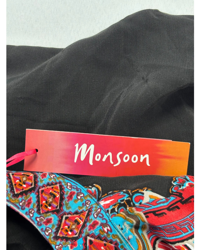 Monsoon Black Embroidered Boho Maxi Dress W/TAG