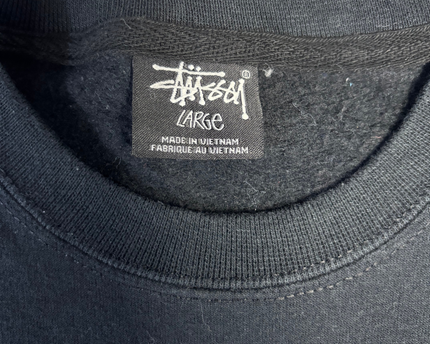 Stussy Black and Blue Two-Tone Logo Sweatshirt