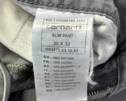 Carhartt Grey Slim Fit Cotton Pants