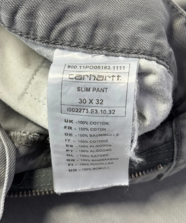 Carhartt Grey Slim Fit Cotton Pants