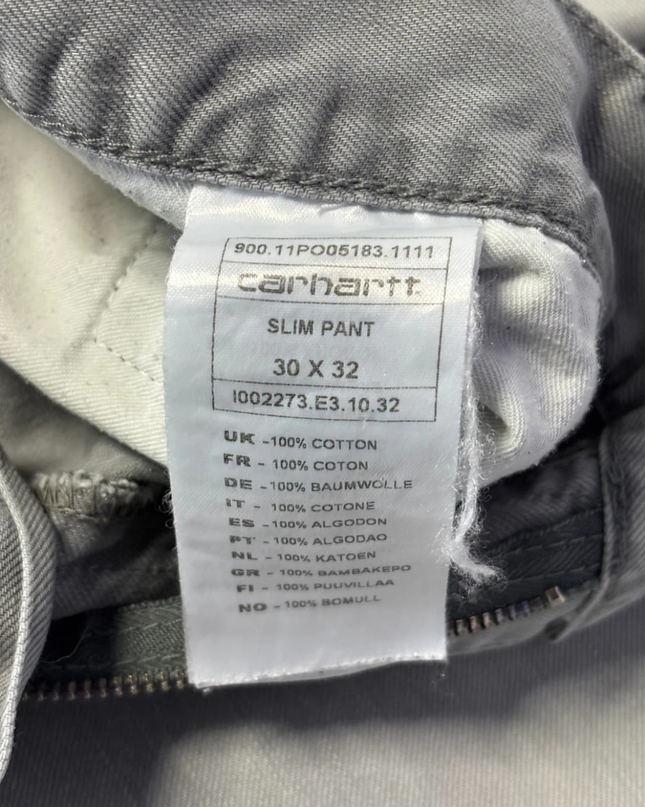 Carhartt Grey Slim Fit Cotton Pants