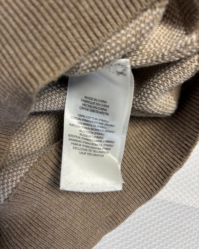 Polo Ralph Lauren Tan Pima Cotton Crew Neck Knit Sweater