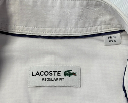 Lacoste White Regular Fit Long Sleeve Button-Down Shirt