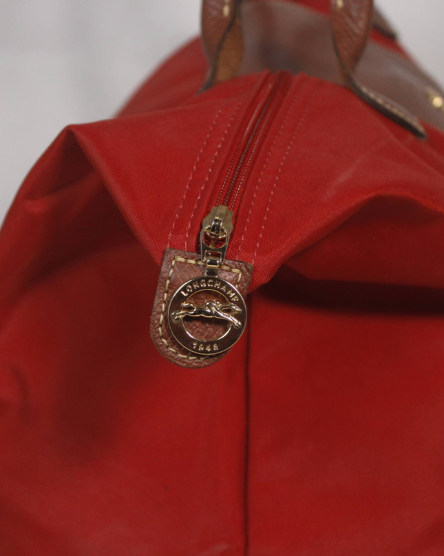 Longchamp Red Le Pliage Nylon Shoulder Bag
