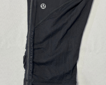 Lululemon Black Floral Waistband Capri Leggings