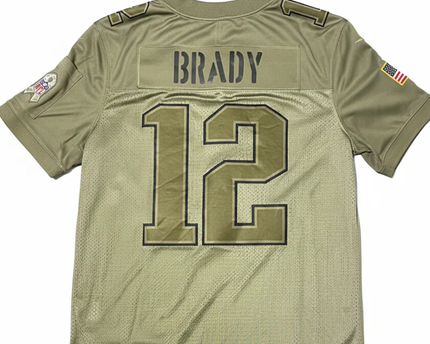 Nike Olive New England Patriots Tom Brady Salute to Service Jersey