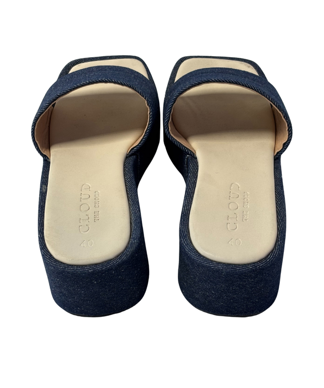 Cloud Blue Denim Platform Sandals